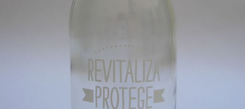 Botella de vidrio 350 cc impresa a 1 color